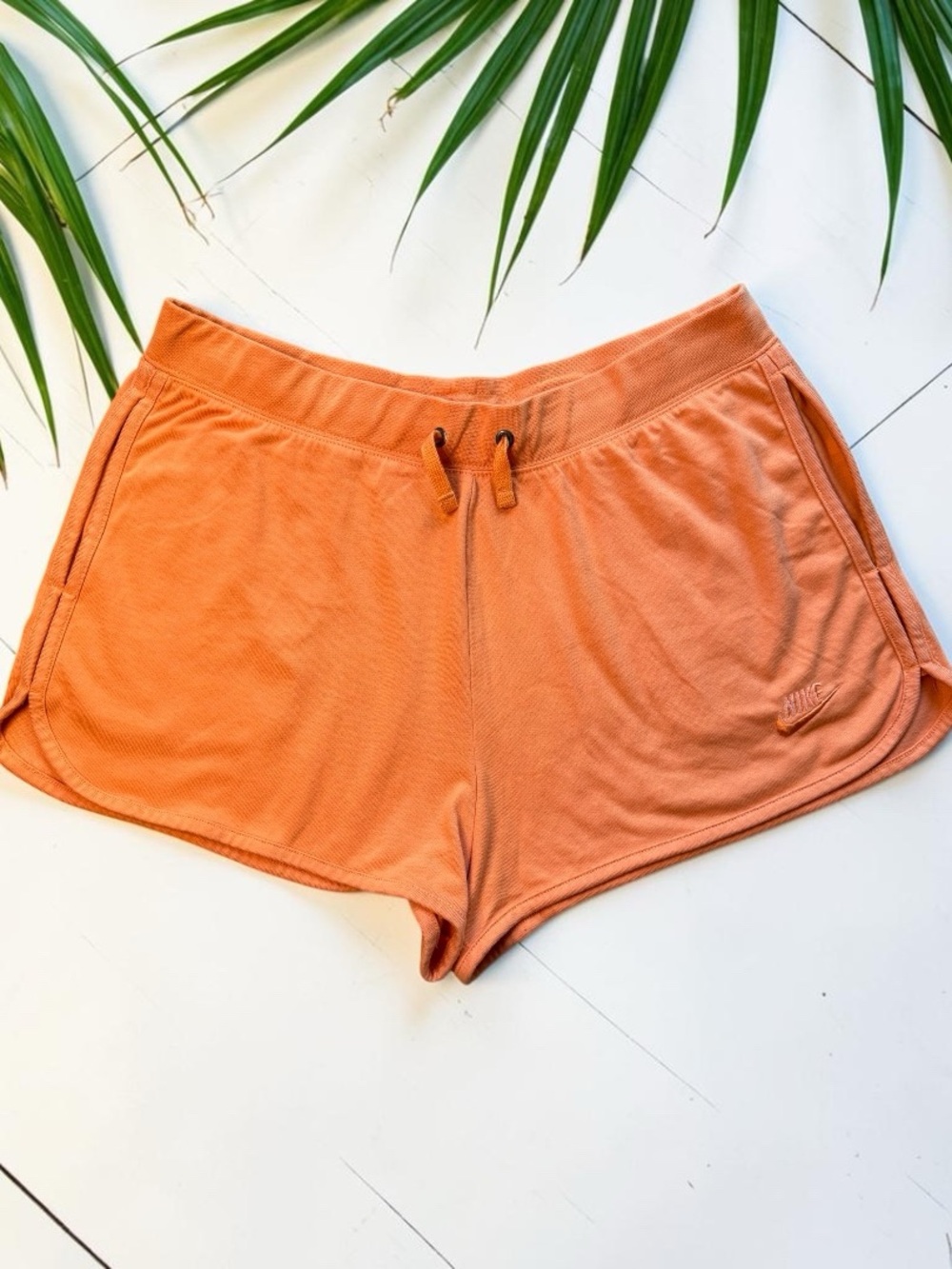 Nike Orange Lounge Shorts Drawstring Elastic Waist Size XL